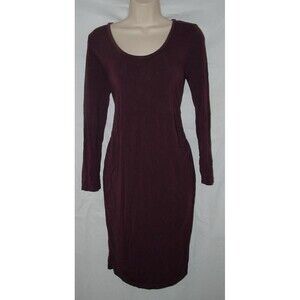 Eggplant Purple Sz Small Maternity Soft Stretchy Long Sleeve Dress OLD NAVY
